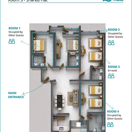 F8-3 Bedroom For 2 Sliema